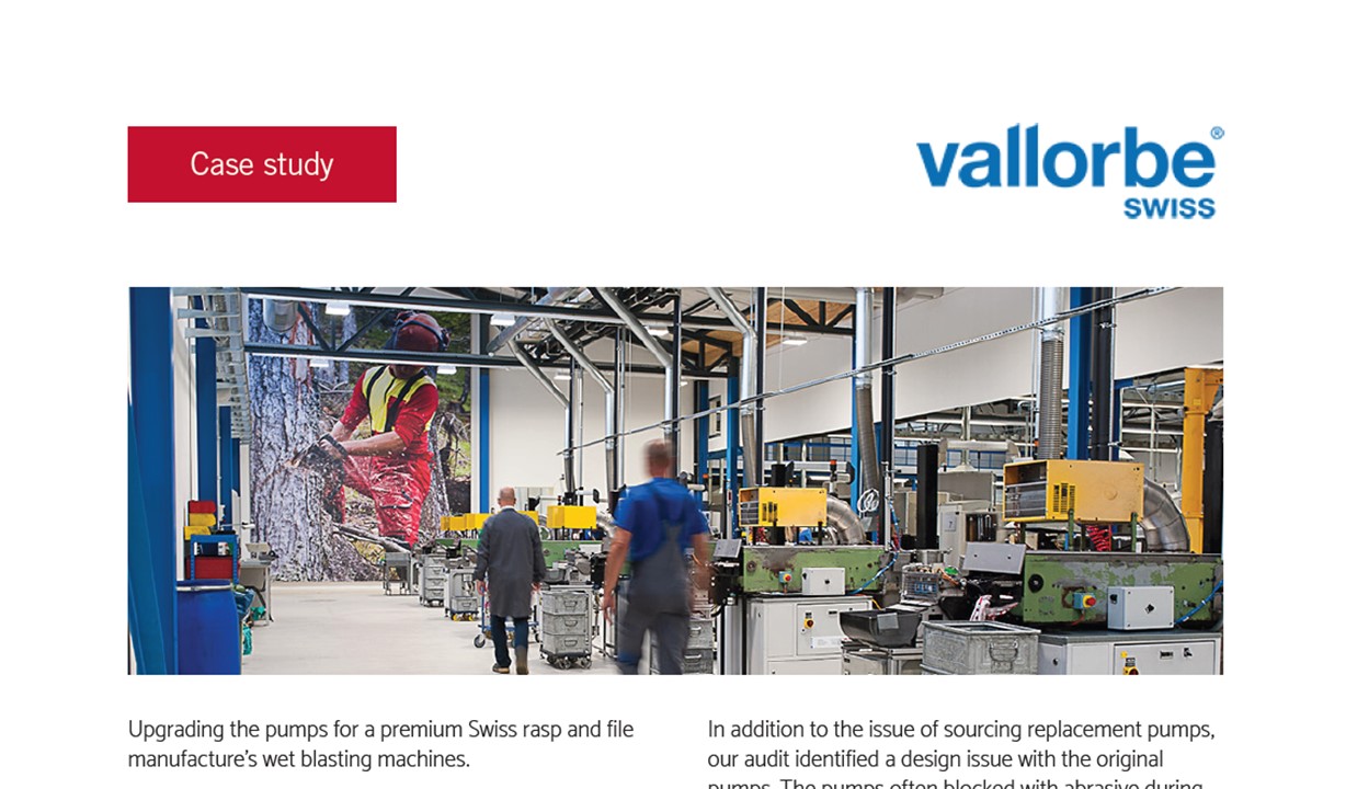 Vallorbe: Upgrading another suppliers machine to prevent pump failure